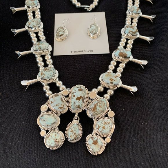 Dry Creek Turquoise Sterling Squash Necklace - Picture 8 of 12